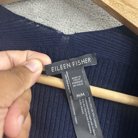 Eileen Fisher Sweater Womens Medium Cardigan Open Front Wool Silk Cashmere Blend - Picture 7 of 12